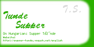 tunde supper business card